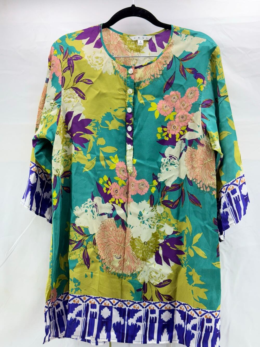 CABi floral Small women’s silk dress with belt